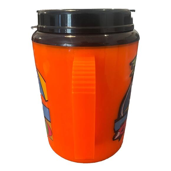 VTG Retro Betras Big Mug Thermos Water Bottle Summer Fun Neon Orange Beach 52 Oz - Picture 4 of 8